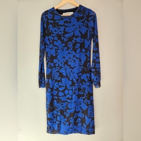 Blue floral  print COTEMPORAINE dress - Picture 1 of 6